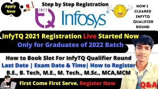 💥Update InfyTQ 2022 Registration Live Started Now  Last Date  Exam Date amp Time  How to Book Slot [upl. by Tohcnarf]