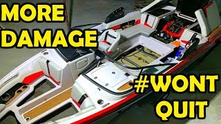 Flooded Copart Super Boat REBUILD PART 2  More DAMAGE [upl. by Vinni]