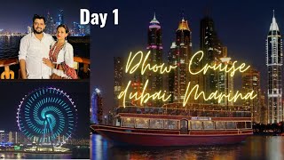 Dhow Cruise Dubai Marina  Worlds largest Mega Yacht Cruise ⛵dubaivlog vlog trending marina [upl. by Nnodnarb]