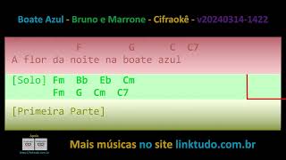 Boate Azul  Bruno e Marrone  Cifraokê  Ton Lá menor Am  v202403141422 [upl. by Osy]