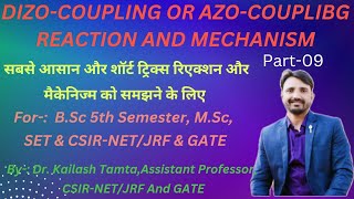 DIZOCOUPLING  AZOCOUPLING REACTION  REACTION MECHANISM  NITROGEN CONTAINING ORGANIC COMPOUND [upl. by Goeger85]