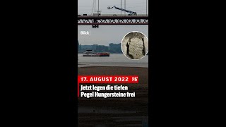 Wegen niedrigem Wasserpegel werden Hungersteine freigelegt  «Der Tag in 5»  17 August 2022 [upl. by Esenej397]