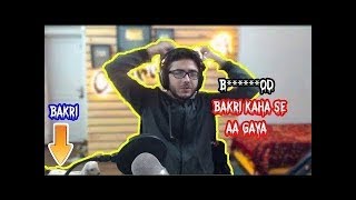 CARRYMINATI SPOOKED BY BAKRI WHILE STREAMING [upl. by Ahsym]