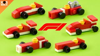 Lego F1 Cars Mini Vehicles Tutorial [upl. by Refinney]