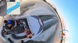 slalom waterski free golden hour session on the 2000 Toyota S22 300hp Lexus 40L V8 on near glass [upl. by Diarmit4]