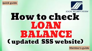 SSS Paano malaman ang loan balance  UPDATED New SSS portal dashboard [upl. by Nauhs]