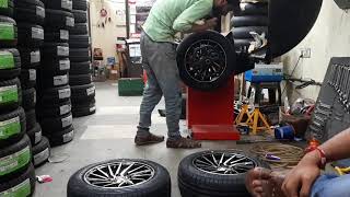 MY MODIFIED MARUTI 800 ALLOY WHEELS  CHEAP MARKET ALLOY WHEELS 3500 RS MARUTI 800 CAR [upl. by Aramahs]