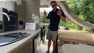 DOUBLE DECKER PONTOON 2024 Premier 330 Escalante PTX Tritoon OntheWater Walkthrough [upl. by Llertac]