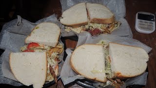 LUCKYS SANDWICH CHALLENGE FROM MAN VS FOOD [upl. by Rapsac100]