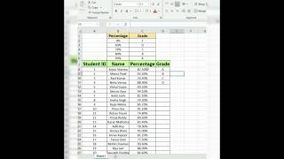 quotAssign Grades Automatically in Excel Using the LOOKUP Functionquot trending shorts viralvideo data [upl. by Columba]