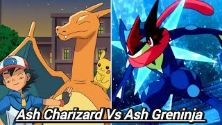 Ash Greninja Vs Ash Charizard  Pokemon [upl. by Wanda379]