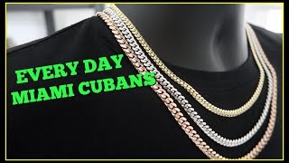 EVERYDAY Miami Cuban link chain SIZES [upl. by Gilliette]