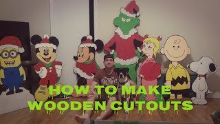 Yard art cut outs on plywood How to make yard prop cartoonsChristmas Decoration ideas Cardboard [upl. by Fayre]