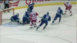 Amazing Save by Luongo  Canucks Vs Wings  122111  HD [upl. by Adierf]