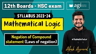 HSC Std 12th Commerce  Mathematical Logic  Part 8 A  Laws of Negation  Syllabus 202324 [upl. by O'Neill]