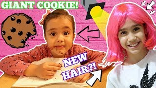 IRIS EATS GIANT COOKIE AND ELSIES SHOCK NEW HAIR😂94 VLOG [upl. by Elmo59]