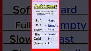 Antonyms What is Antonyms Learn English educationalvideo [upl. by Nywles782]