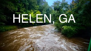 HURRICANE HELENE FLOODING 2024  Helen GA CHATTAHOOCHEE RIVER flood outdoors [upl. by Tonya]