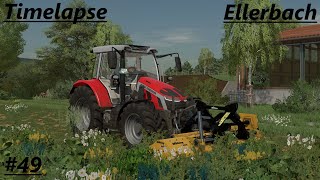 LS22 Timelapse Ellerbach 49 Zwischenfrucht mulchen mit dem Massey Ferguson 5s 145 [upl. by Arorua22]