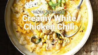 White Chicken Chili with Cream Cheese So delicious youll want to make it over and over again [upl. by Ahsinom]