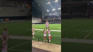 Cheer Stunting  One Man cheerleader cheerleading collegecheer cheerstunts varsitycheer [upl. by Hakym586]