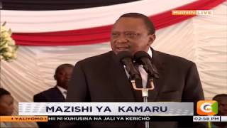 President Kenyattas speech at musician Joseph Kamarus funeral [upl. by Ernesto]