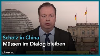 phoenix tagesgespräch mit Antonin Finkelnburg zum Besuch von Scholz in China am 160424 [upl. by Thorlay]