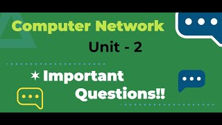 Computer Network Unit 2  Important Questions Explained in Hindi  RGPV [upl. by Dnomso337]