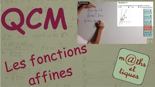 QCM  Les fonctions affines  Seconde [upl. by Kellyann]