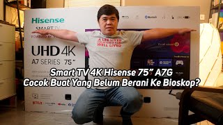 Review Hisense 75 A7G Indonesia  Bikin Nonton TV Kayak Nonton Bioskop [upl. by Dnaltroc]