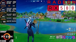 RX 580 8GB  Ryzen 5 5500  Fortnite DX11 DX12 Performance Mode Chapter 2 Remix [upl. by Aniretac]