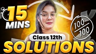 Solutions  Class 12 Chemistry Quick Revision in 15 Minutes  Pawni  Boards 2025 cbse [upl. by Ahsyla]