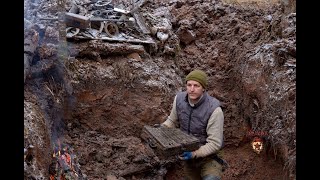 Зимние раскопки немецкого блиндажа  Winter excavations of a German dugout [upl. by Rimidalg]