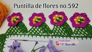 Puntilla de Flores 🌺 no 592  Puntillas Estrella 🌟 [upl. by Madelene]