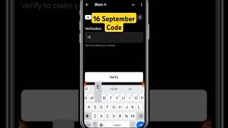 Blum verify code  Blum code 16 September  Blum keyword today shorts [upl. by Araz]