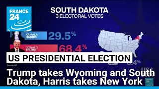 US presidential election results Trump takes Wyoming and South Dakota and Harris takes New York [upl. by Linskey]