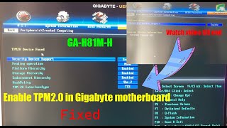 Enable TPM 20 in Gigabyte motherboard Fixed  GAH81MH  GCTPM20  Bios Update details [upl. by Pate191]