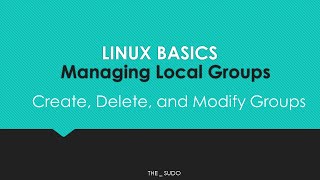 Linux Basics Managing Local Groups [upl. by Hermosa]