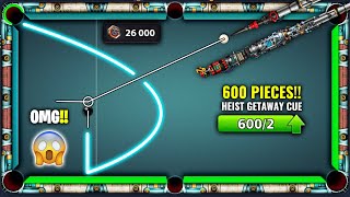 8 Ball Pool  I Got 600 Pieces of HEIST GETAWAY CUE  26000 TOKENS  GamingWithK [upl. by Susejedesoj]