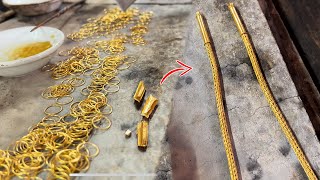 24k gold chain is made  gold chain necklace making process  how gold necklace is made [upl. by Esiuol]