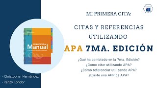 Citas y referencias utilizando APA 7ma Edición [upl. by Naiva]