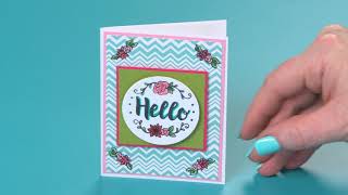 How to Create a Hello Mini Card  Sizzix [upl. by Ahsinod]