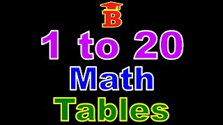 1 to 20 Math Tables [upl. by Ennayhs]