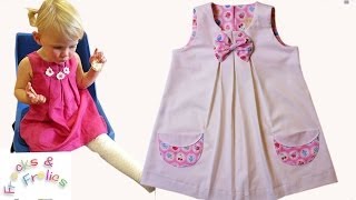 Ho to sew a simple Girls Dress  Sewing Tutorial  Sewing Pattern Lily  Frocks amp Frolics [upl. by Lasonde810]