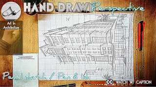 HAND DRAWN PERSPECTIVEBUILDINGPEN amp INK [upl. by Arraeis500]