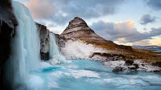 Glacier Sounds with waterfall  1 Hour [upl. by Fitz]