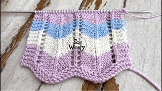 How to Knit a Gorgeous Chevron Stitch Pattern  Great for Blankets 2 Easy Rows  So Woolly [upl. by Aissilem]