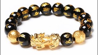 Feng Shui Genuine Black Obsidian Wealth Bracelet [upl. by Hermine]