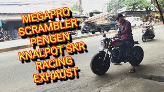 PERDANA LASER MARKING SKR RACING EXHAUST DI KNALPOT MEGAPRO SCRAMBLER [upl. by Oflodur]