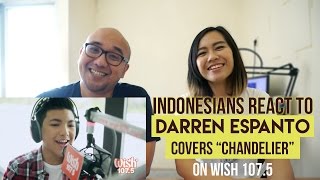 Indonesians React To Darren Espanto Covers quotChandelierquot Sia LIVE on Wish 107 5 Bus [upl. by Arek539]